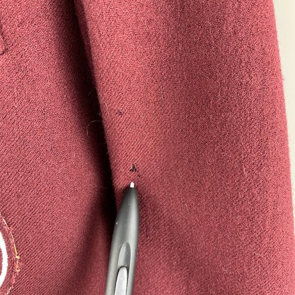 Vintage 80s Harvard Mens Wool Band Blazer Embroidered Logo Flawed w/ Moth Holes - Picture 10 of 16